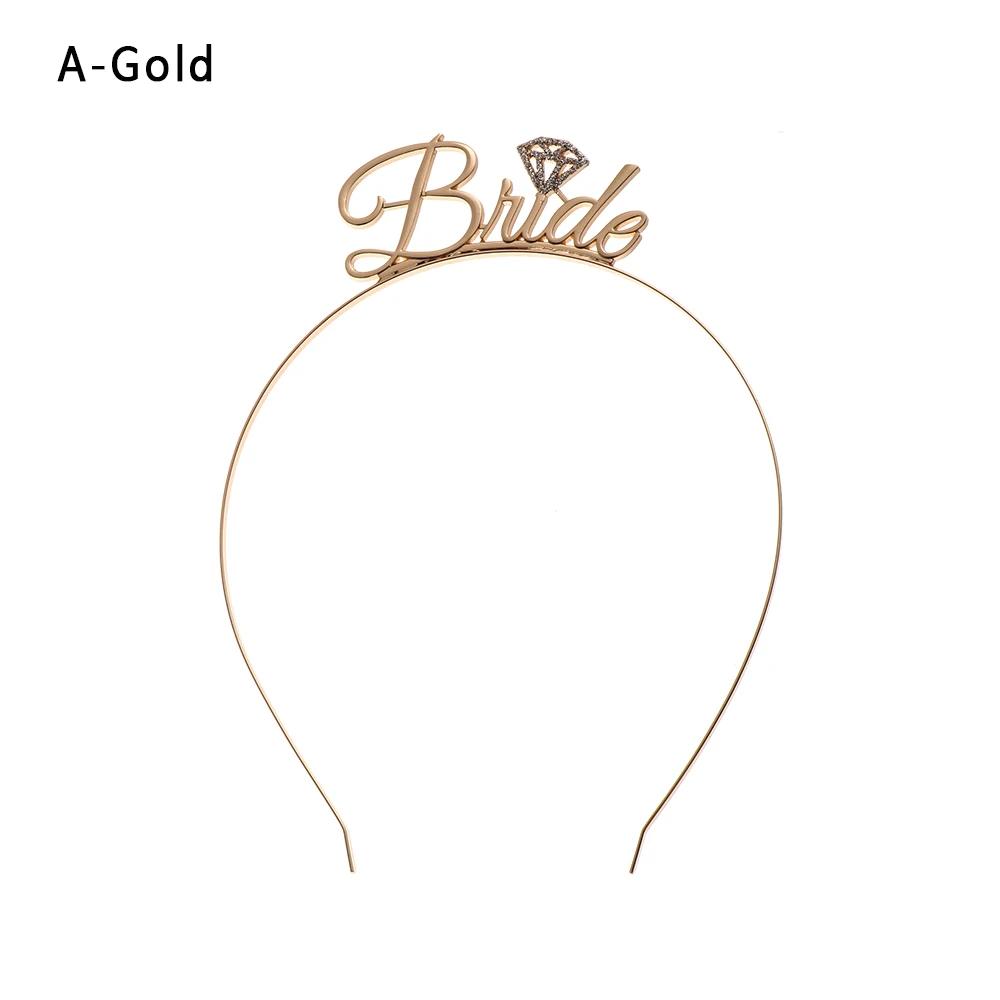 Wedding Hair Accessories Gold Bride Bridesmaid Bridal Shower Hen Party Tiara Crown Bachelorette Party Favor Wedding Supplies