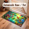 Fantasy Magic Theme Soft Crystal Velvet Rug Custom Name & Text Print Non Slip Floor Rug for Bedroom Living Room