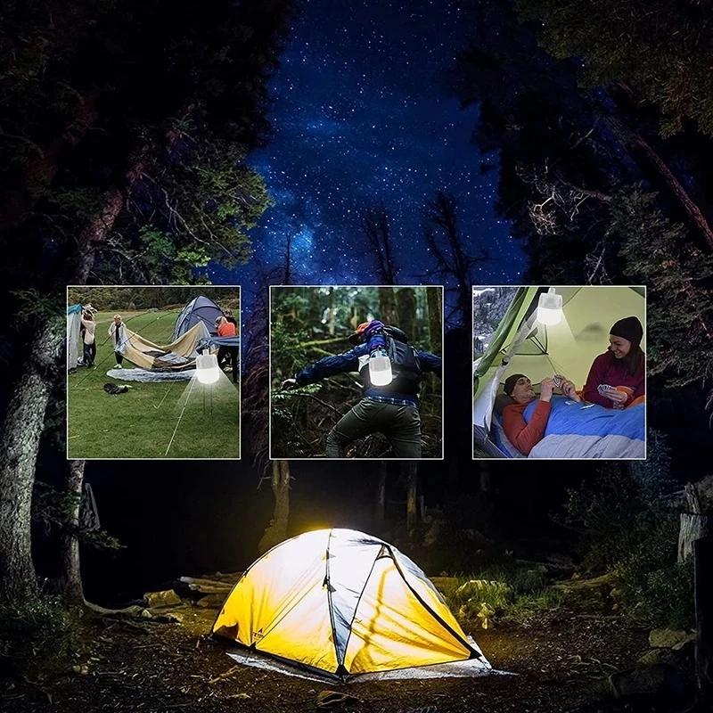 Outdoor USB Rechargeable LED Lamp Bulbs Emergency Light Hook Up Camping Tent Fishing BBQ Portable Lighting Lantern Night Lights