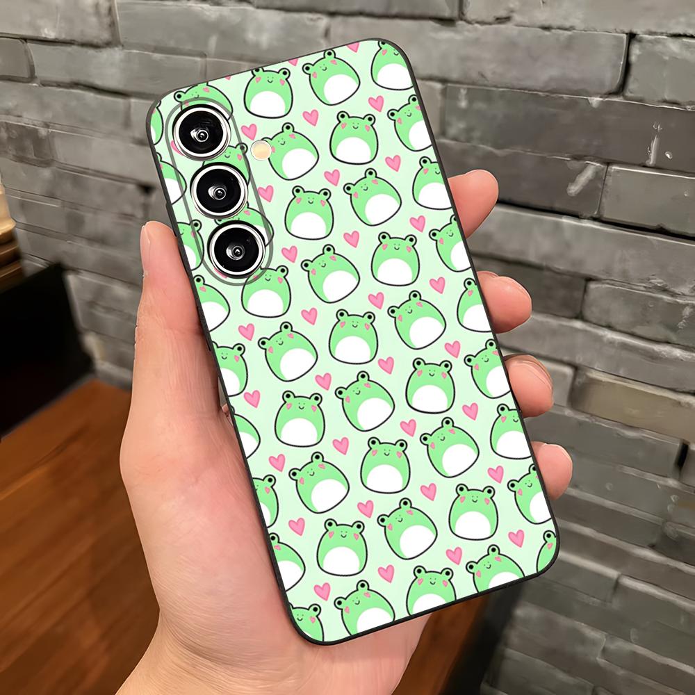 

Cute Green Frog Phone Case For Samsung S26 S25 Plus S20 S20 Plus S22 Ultra S23 FE S21 Plus S21 Ultra Soft Cover Samsung S24 Plus