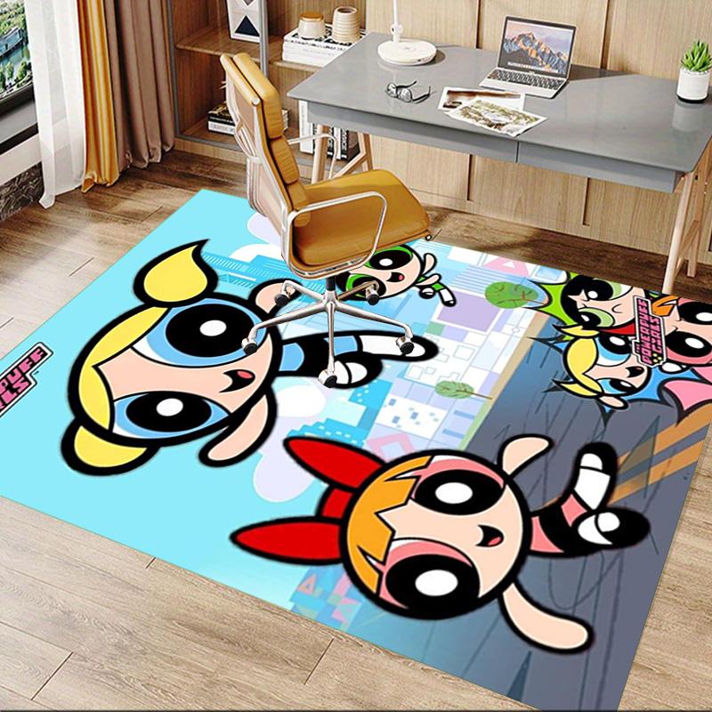 Powerpuff Girls Adventure Carpet For Playroom Bedroom Living Room Sofa Home Decorkids Game Area Rug Nonslip Floor Mat