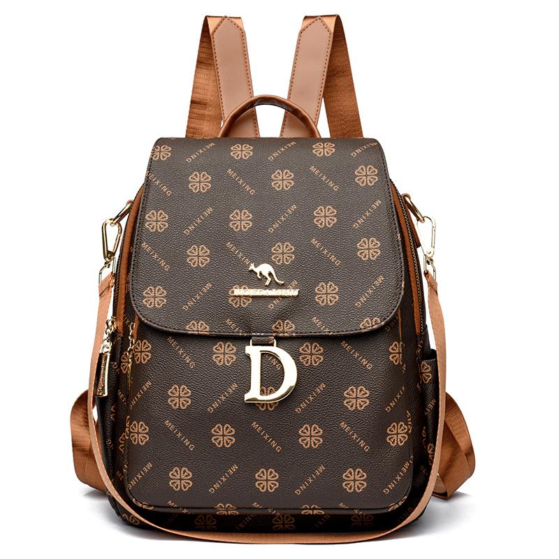Retro Print Backpack Women's Multi-Functional Travel Small Backpack Commuter Backpack