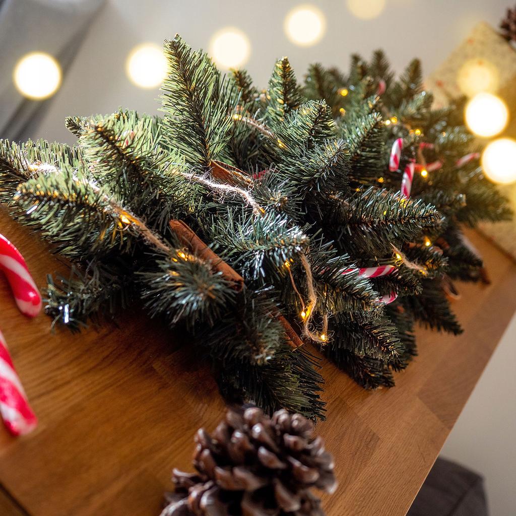 KADAX Girlanda Choinkowa Świąteczna 112 cm Zielona Gęsta