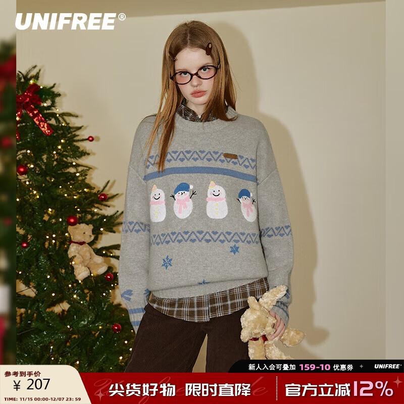 

UNIFREE Women s Snowman Pullover Sweater L