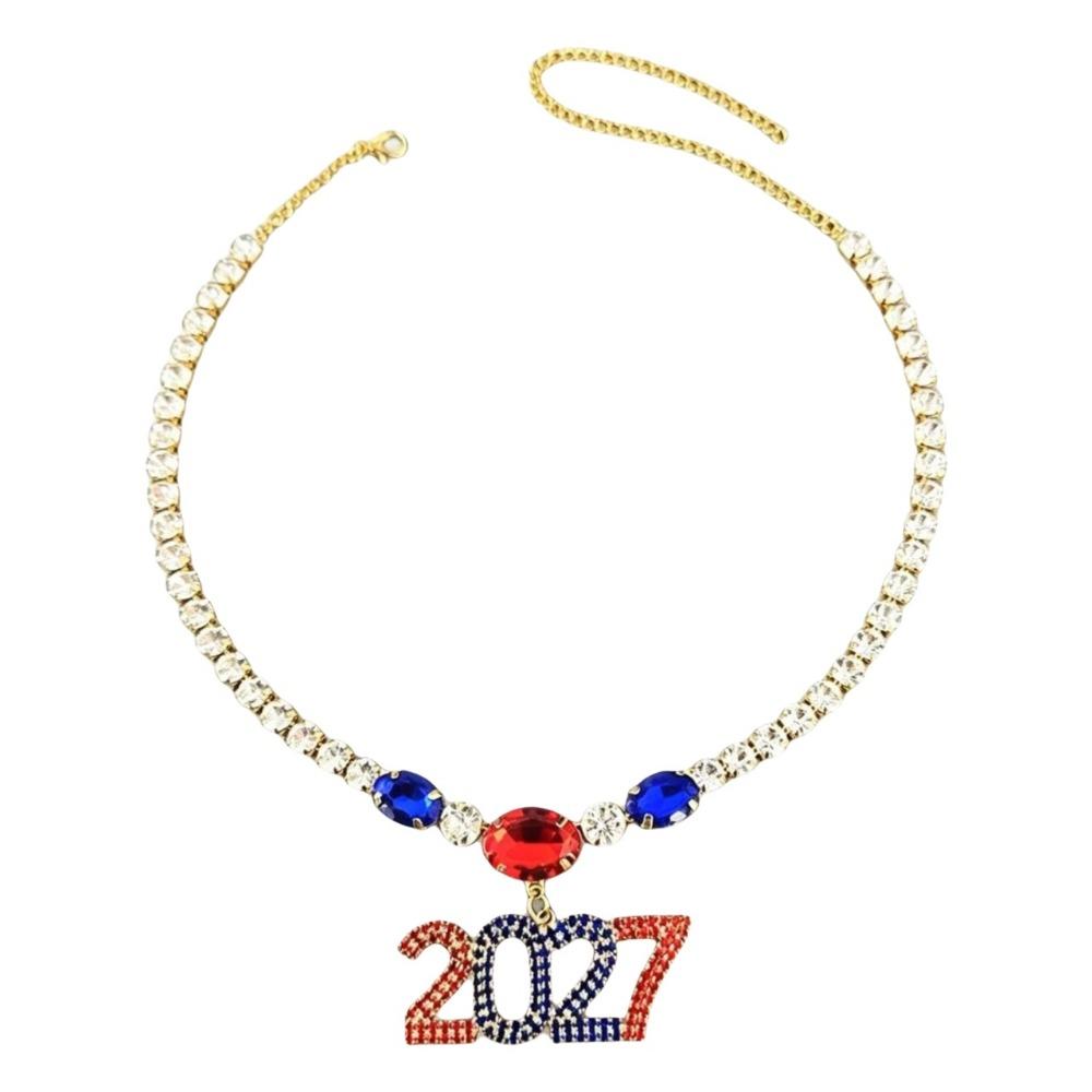 Exaggerated 2027 Number Pendant Necklace Aesthetic 2027 New Year Jewelry New Year's Eve Gift