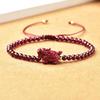 7A Natural Garnet Cinnabar Pi Xiu Women's Bracelet with Raw Ore Purple Gold Sand Elements