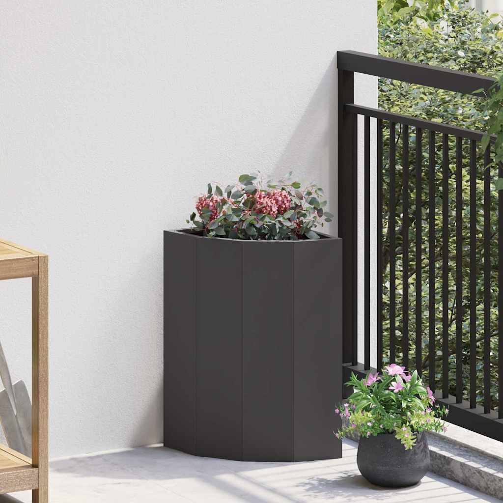 Corner Planter Black 30 x 30 x 50 cm Steel