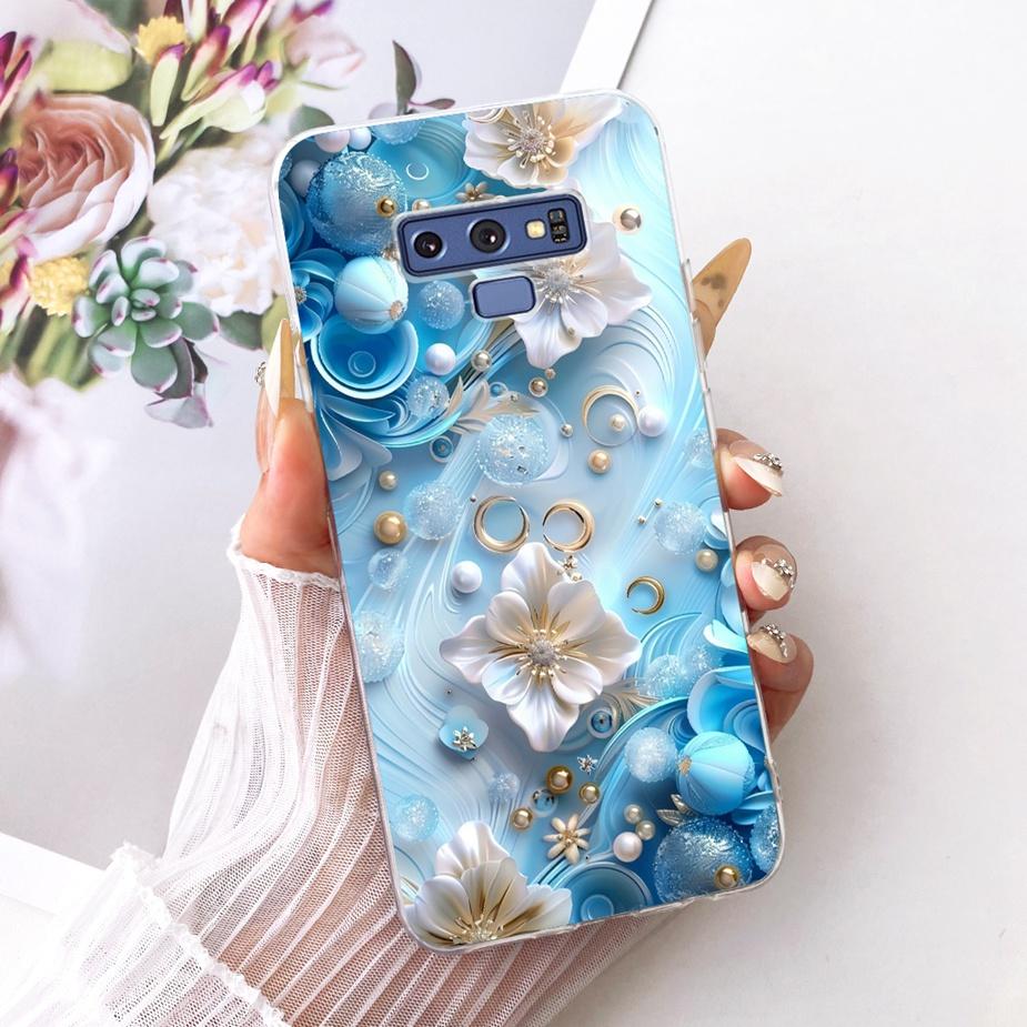 

For Samsung Galaxy Note 9 Case SM-N960F Luxury Flowers Butterfly Painted Cover Soft Silicone Case For Samsung Note 9 Note9 Shell Samsung Galaxy Note9