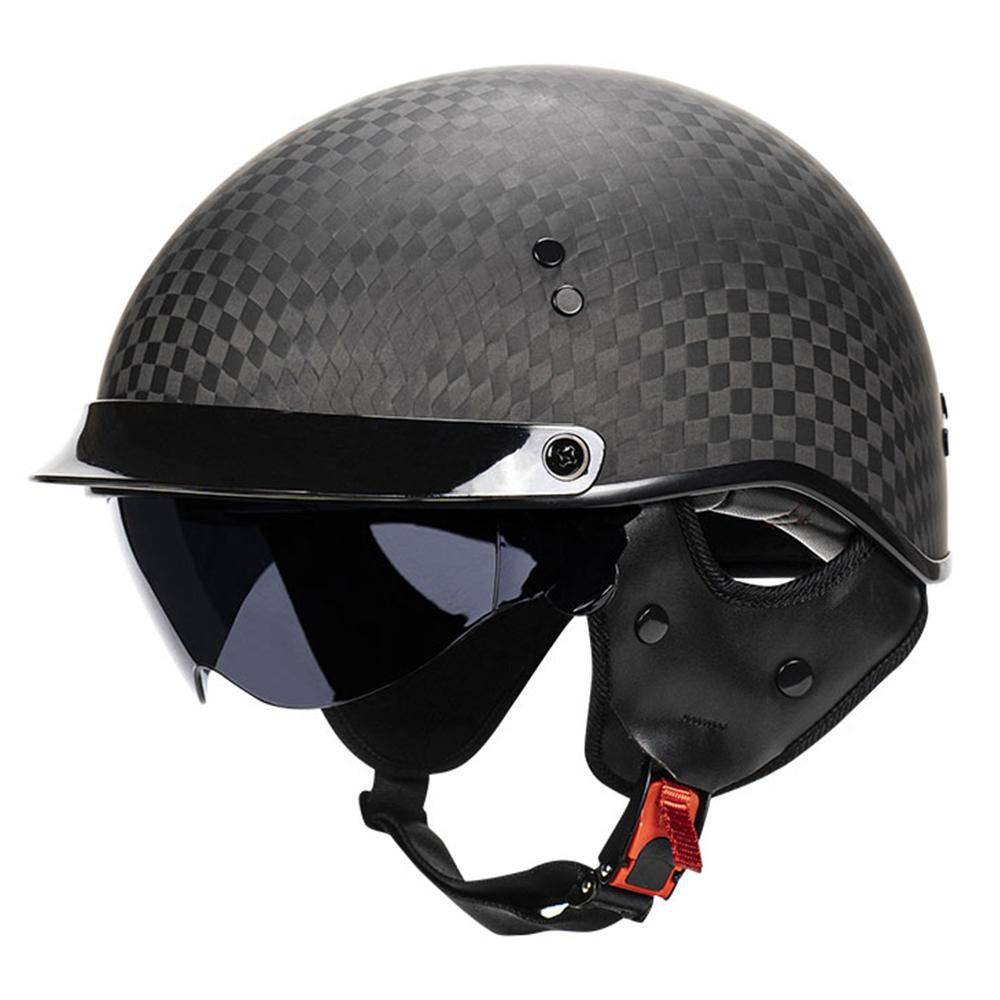 Motorcycle Helmet Carbon Fibre Moto Helmet Retro Half Helmet ECE DOT Approved Capacete De Moto Cycling Motorcycle Equipments
