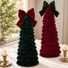 Bow Decor Christmas Tree Ornament Exquisite Tree Shape Bowknot Ruffled Style Tree Tower  Home Decor