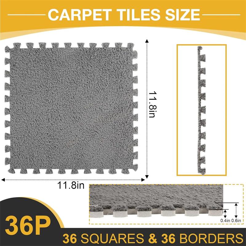 Soft Plush Children's Mat Babe Toys Eva Foam Puzzle Carpet Warm Children Play Mats Interlocking Rugs Infant Carpet 30*30*1.2CMcm