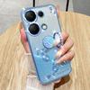 KADEM For Xiaomi Redmi Note 13 Pro 4G/Poco M6 Pro 4G Phone Case Rhinestone Decor Ring Kickstand TPU Cover