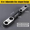 8-in-1 Multi-Function Universal Wrench Set, 360° Rotating Socket Wrench (6-19mm) for Auto & Motorcycle