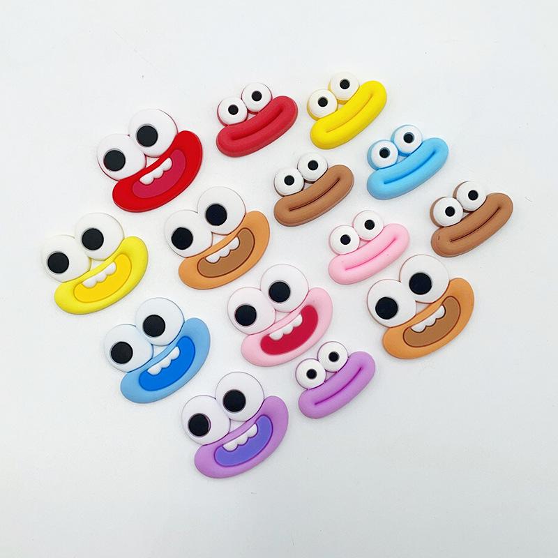Medium Cartoon Sausage Lips Eye Patches & DIY Storage Box for Hair Accessories, Phone Case, Crocs Decorations