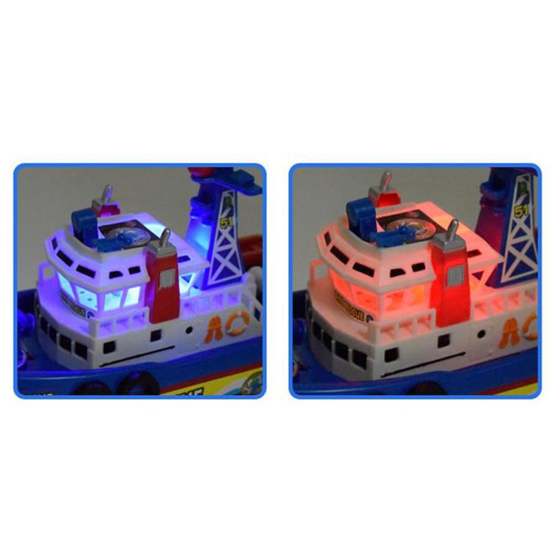 Kinder Feuer Boot mit Musik kreative batteriebetriebene elektrische Wasser Spray Boot Spielzeug Geburtstagsgeschenke