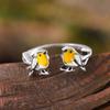 Adjustable Open Band Ring Featuring Small Bird Design Unique Minimalist Style Fashion Accessory Suitable for Finger Wear