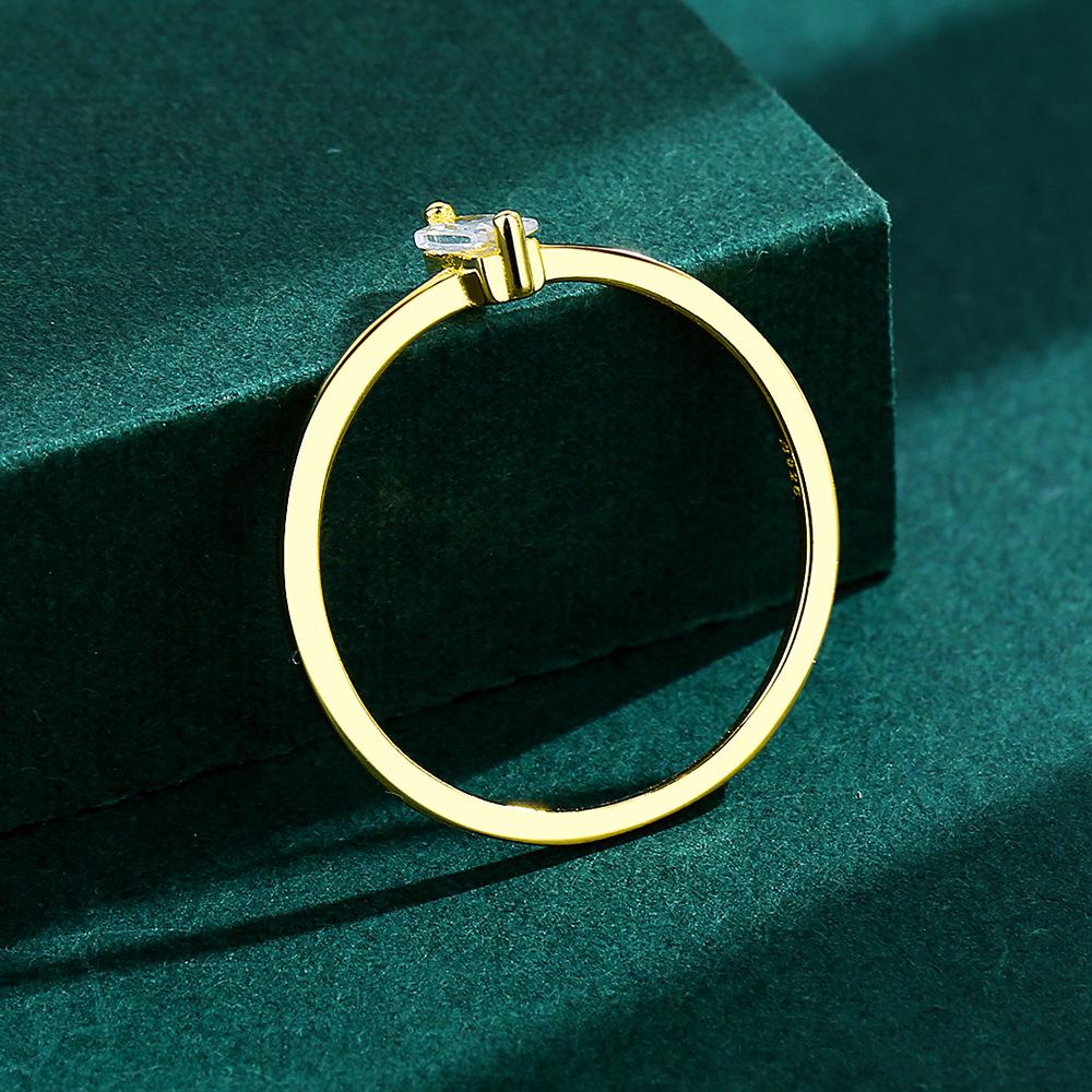 S925 Sterlingsilber Diamantring: Europäischer & Amerikanischer Cross-Border Cold Style, 14K Vergoldet, Vielseitiger Zeigefingerring