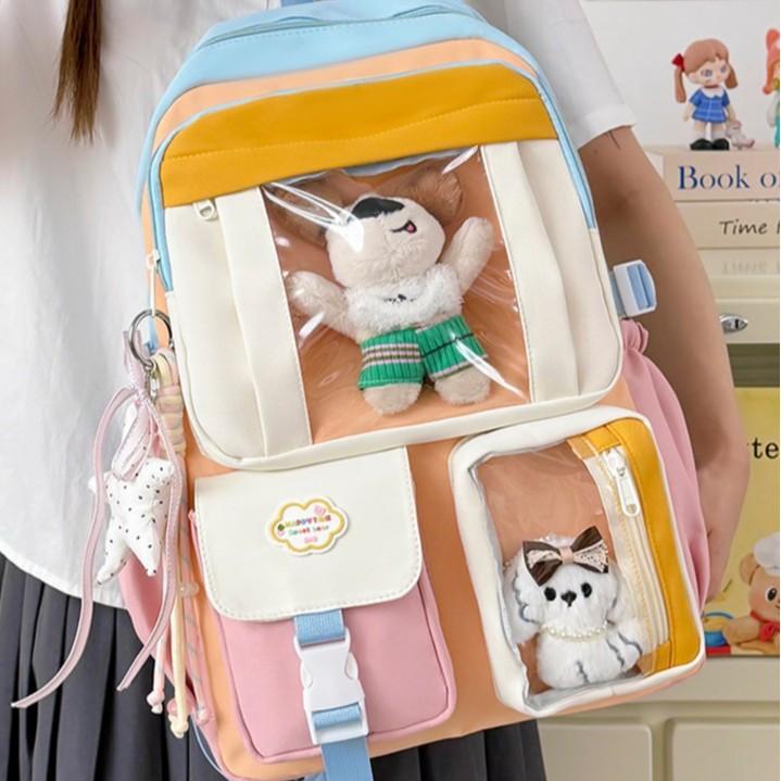 Schoolbag Wholesale Ins Wind Large Capacity High School Student Schoolbag Female Korean Version Harajuku Versatile Backpack Junior High School