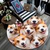 Corgi Round Area Rug,Carpet Rug for Living Room Bedroom Sofa Playroom Decor,Non-slip Floor Mat