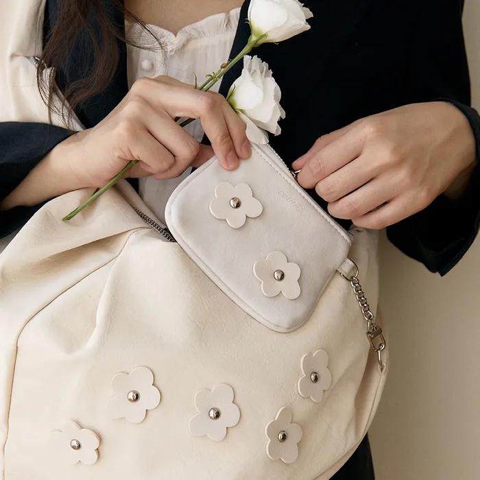Bohemian floral hobo bag_cream