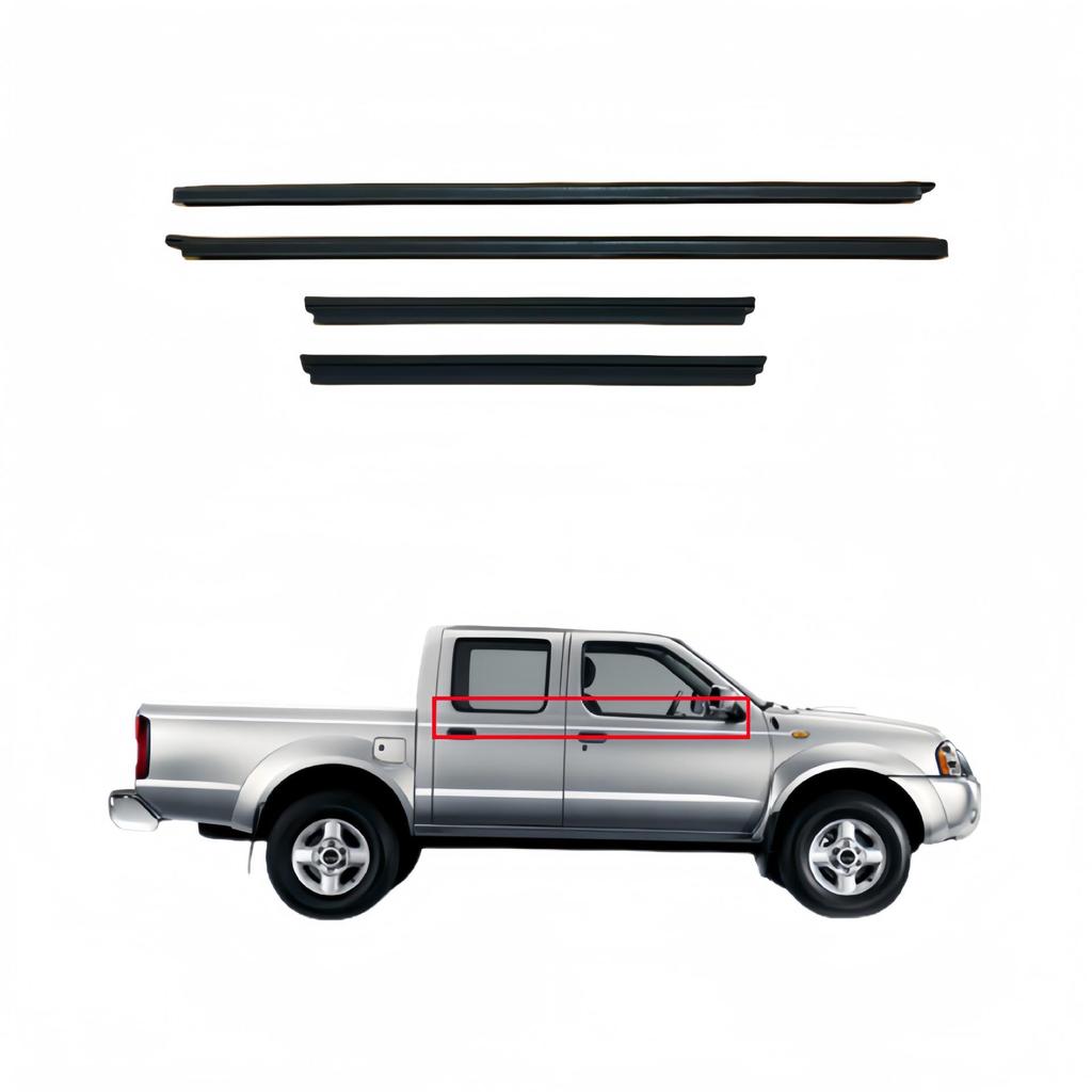 Nissan D21 4-Door Exterior Weatherstripping & Water Deflector Trim