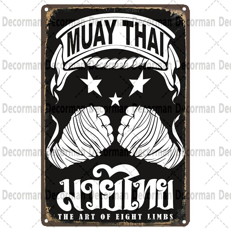 [ Mike86 ] Muay Thai Blechschild Wand Haus Boxen Thailand Metall Poster Kunst Malerei Kneipe LTA-3188 20*30 CM Vintage Dekoration