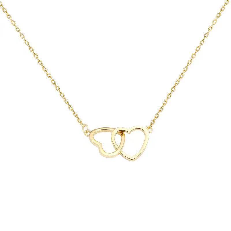 Net Red Love Necklace Female Simple Korean Version Heart-shaped Necklace Collarbone Chain Girlfriends Necklace Gift Collares