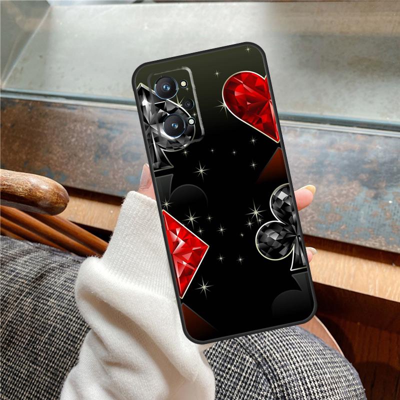 Ace of Spades Poker Case For Realme 11 12 13 14 Pro Plus C53 C55 C51 C25 C63 C61 C65 C67 C71 C75 GT6 GT7 15 Pro