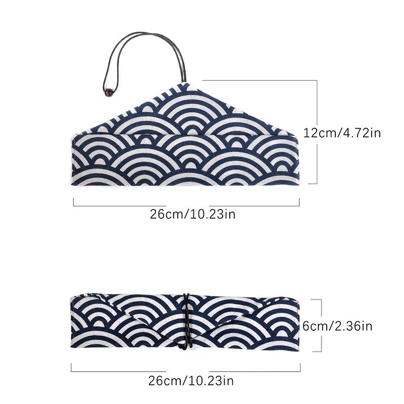 Portable Tableware Bag Japanese Printing Reusable Drink Straw Chopstick Cutlery Pouch Drawstring Bag Cutlery Bag For Spoon Fork