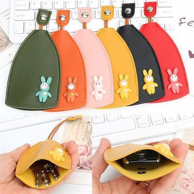 Creativ Pull Out Husă drăguță pentru chei de mașină de capacitate mare Breloc de mașină din PU Geantă portabilă pentru chei tip tragere