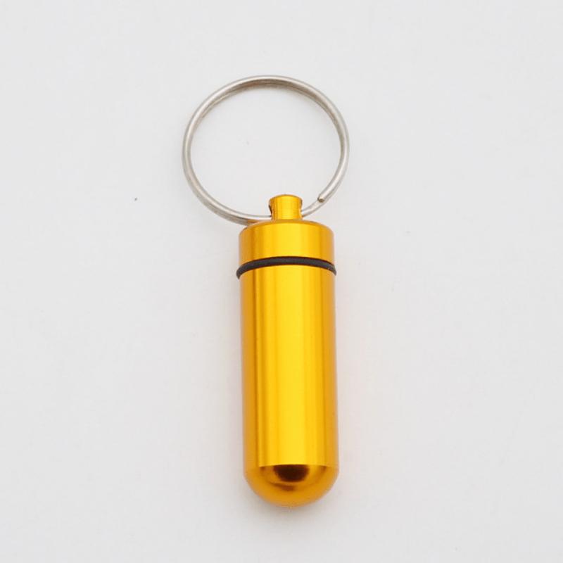 1PCS Colorful Baby Aluminum Pill Box Medicine Case Container Bottle Holder Keychain Outdoor Pill Case Pillbox Portable