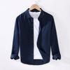 Camping Spring Summer Linen White Long-Sleeved Shirt, Men's Cotton&Linen Shirt, Business Casual, Comfortable Loose Blouson