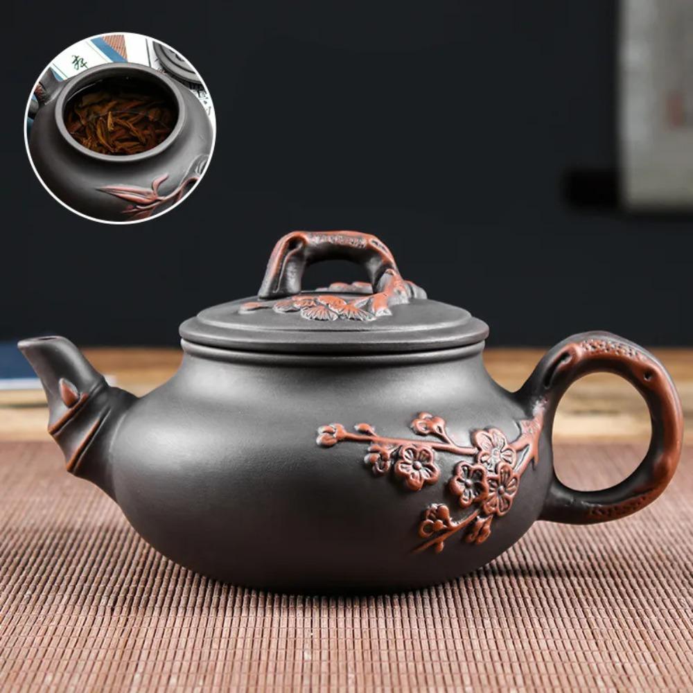Yixing-Purple Clay Teapot and Teacup Set, Large Capacity, Clay Plum Blossom Pot, Kungfu Tea Set