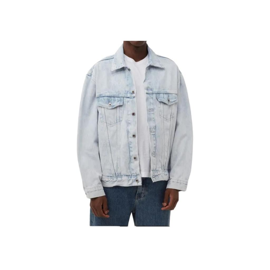 Levis Solid Color Large Pocket Single Button Denim Jacket Men Jackets Light-Indigo A3179-0000
