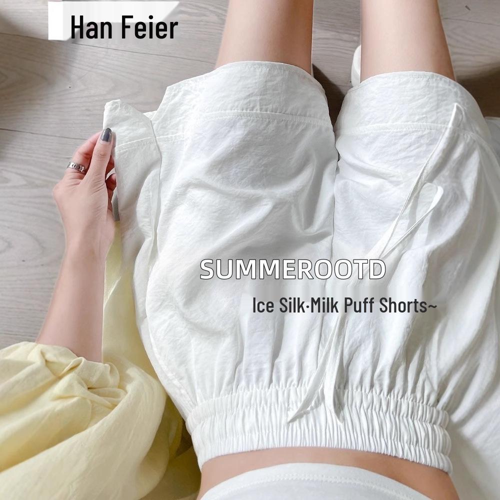 

Women s Summer 2025 Ice Silk Nylon Shorts - Loose, Casual Five-Point Sports Pants M [90-105]