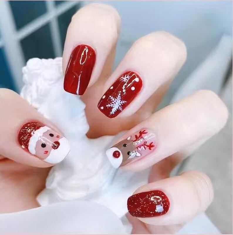 Christmas Deer Press-On Nails