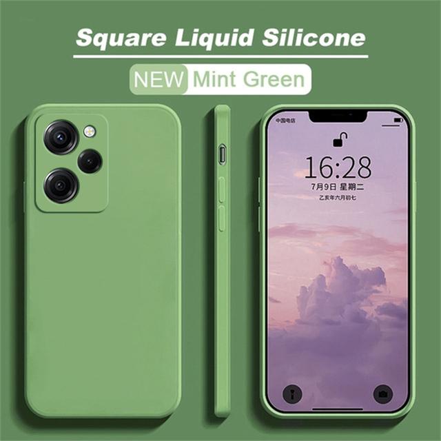 Puzdro Poco X5 Pro Štvorcové Tekutý Silikón Ochrana Objektívu Fotoaparátu Mäkký Kryt Pre Xiaomi Poco X5Pro Puzdrá na Telefón