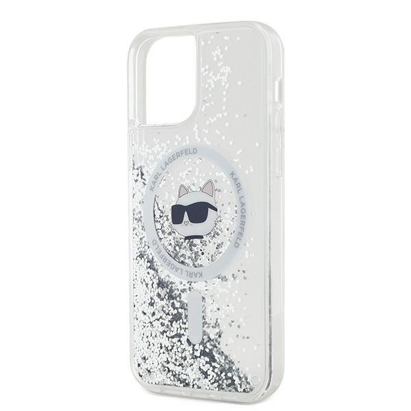 Karl Lagerfeld Klhmp12Mlgchsgh Iphone 12/12 Pro 6.1 Hardcase Transparent Liquid Glitter Choupette Head Magsafe