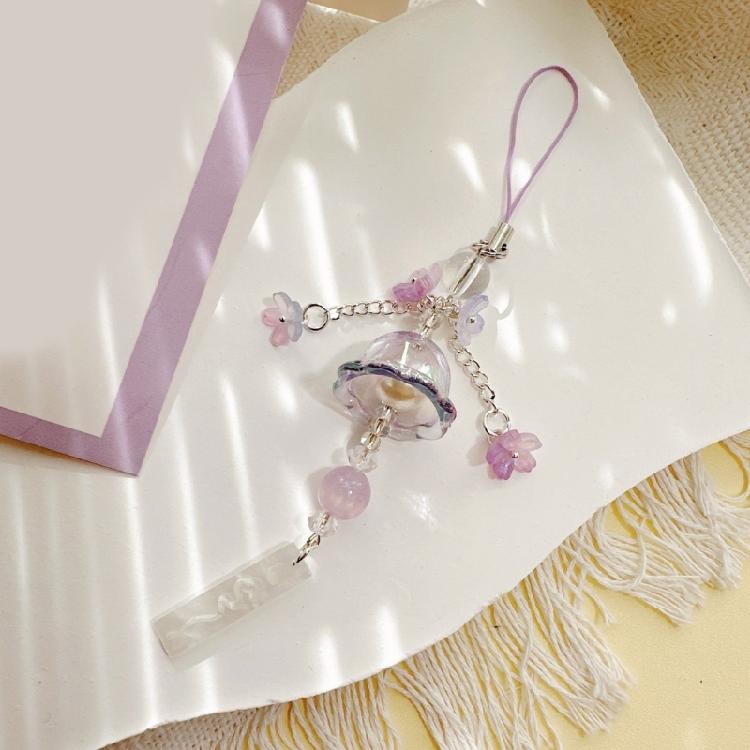 Elegant Jellyfish Wind Chime Glass Charm Pendant With Floral Designs Decoration for Personalize Styles Enhancement