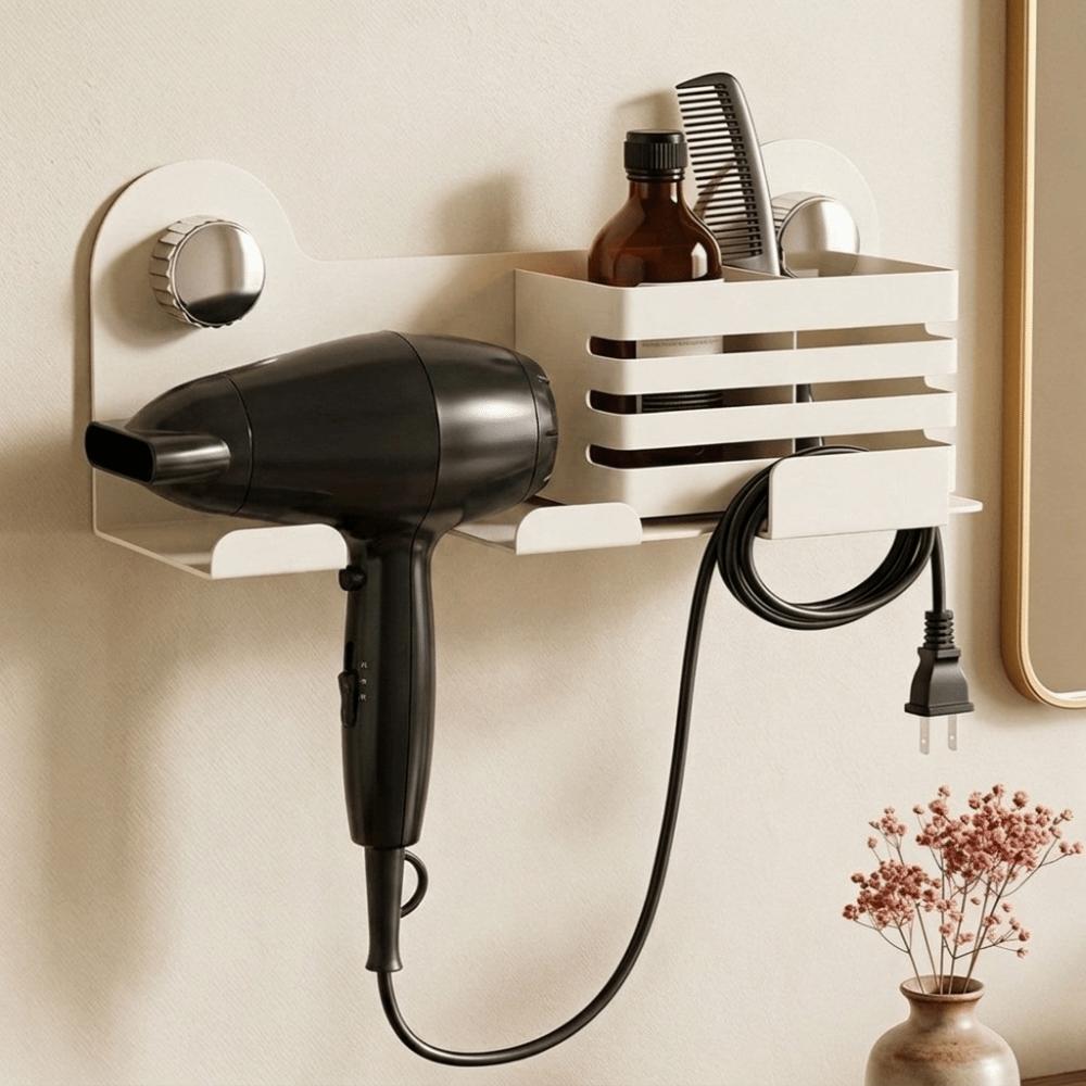 Space Saving Suction Cup Hair Dryer Holder No-Drill Hair Straightener Holder Salon Use