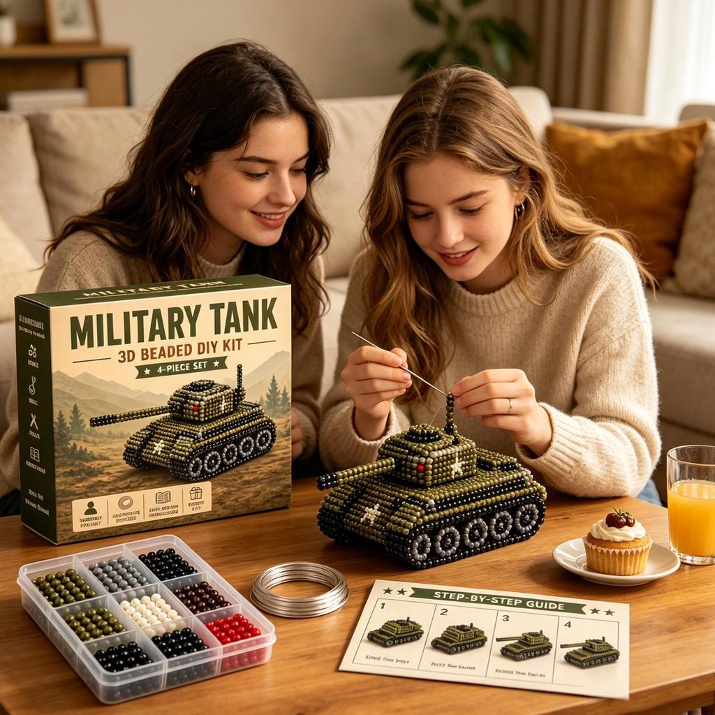 Bead Crafts For Adults 3D Handmade Boat Helicopter Small Fun Crafts Adults Fighter Tank Bead Embroidery Kits For Birthday
