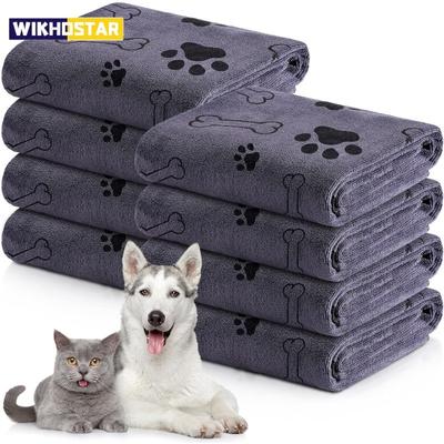 1 Stück Hundehandtuch Trocknen Hund Katze Haustierhandtuch Welpe Mikrofaser Schnelltrocknend Hundeklaue Badehandtuch Haustierbadeprodukte Saugfähig Mittelgroßer Hund