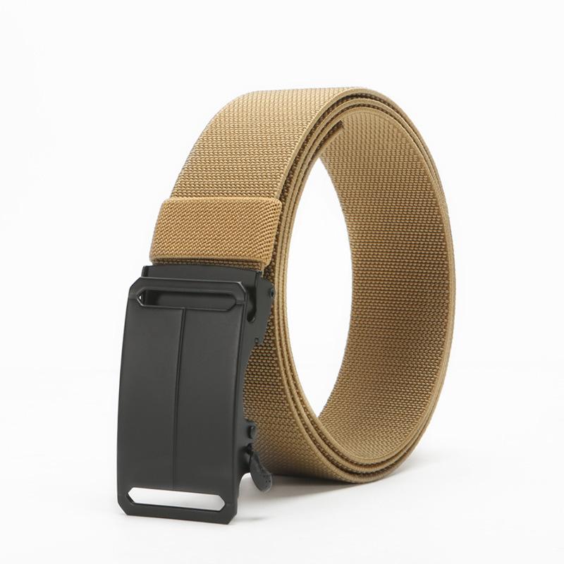 Business Stretch Canvas Toothless Automatic Buckle Belt Men'S Multi-Color Optional Casual Woven Belt