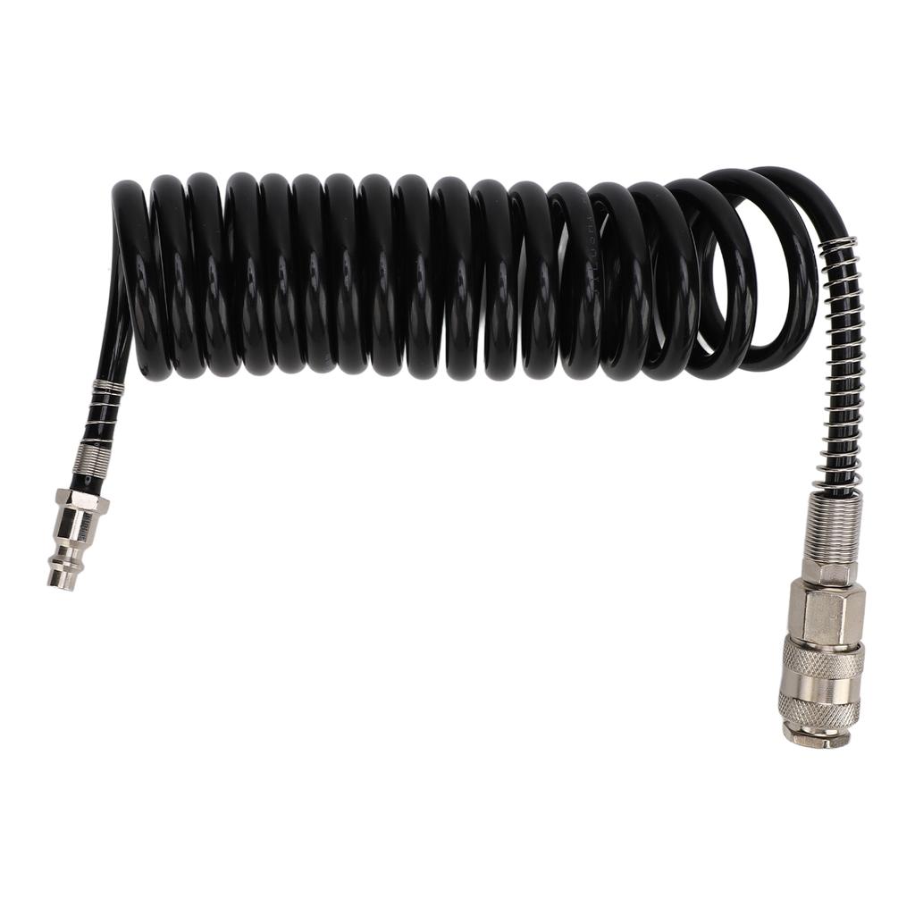 3 Meters Recoil Air Hose Black Reinforced Abrasion Resistant Inflator Extension Tube with Bend