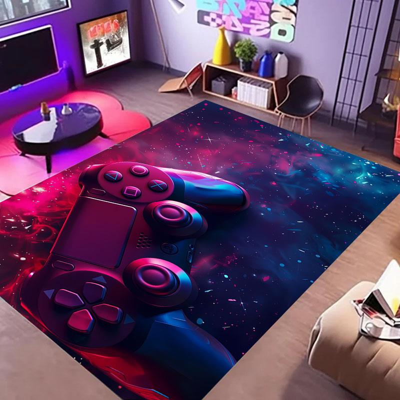 HD Home Area Gamer Rugs with Game Controller Design,Non Slip Floor Mats for Kids, Carpet for Decor Living Bed Playrooms Kitchen