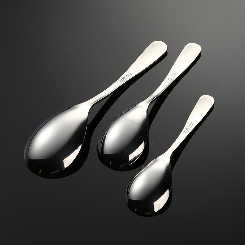 316 Stainless Steel Spoon Adult Thickened Household Long Handle Round Spoon Spoon Spoon Spoon Large Long Handle