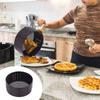 Heißluftfritteusen-Pads Heißluftfritteusen-Schale Backfolien Metall-Lebensmittelkorb Herausnehmbarer Innenkorb Geeignet für 3,5QT Heißluftfritteusen