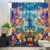 1pc Easter Shower Curtain Animal Floral Landscape Polyester Fabric Bathroom Decor Includes 12 Hooks 70.8x70.8 Inches
