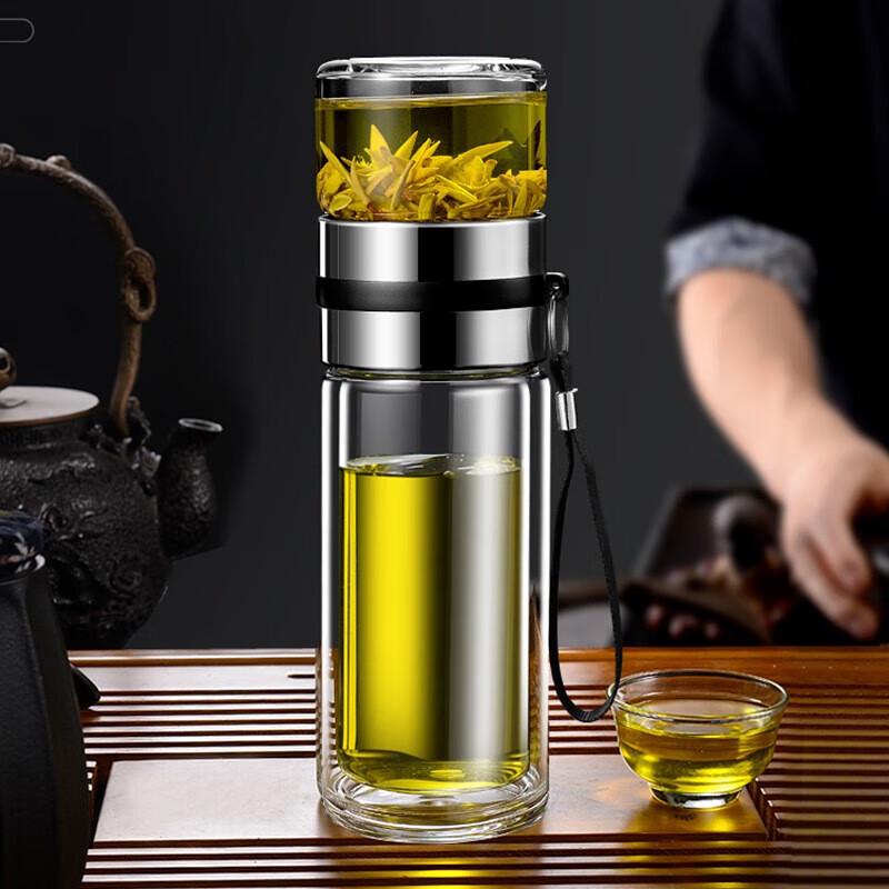 Tianyan Double Wall Glass Tea Infuser Bottle