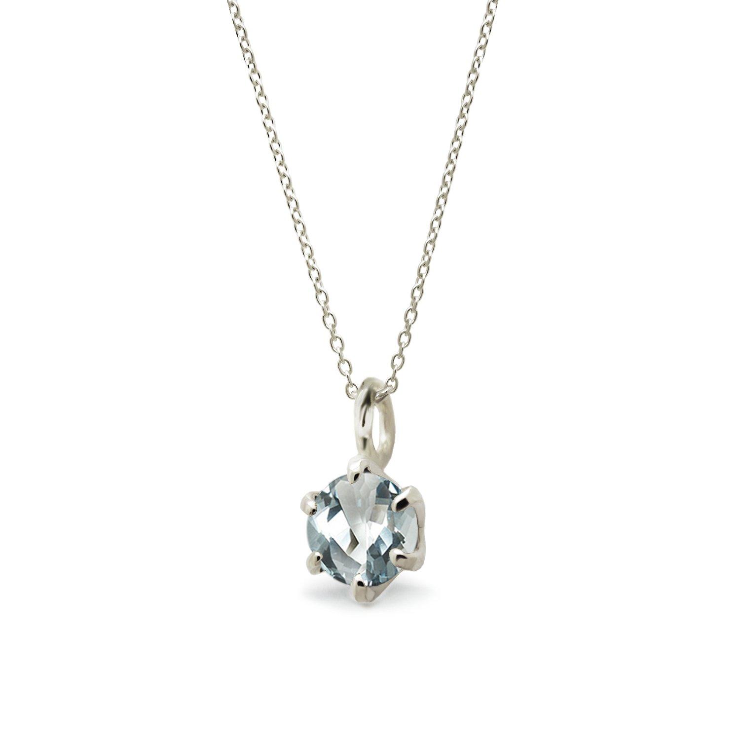 

Одинарне намисто miwahouseki March Birthstone Aquamarine White Gold [Miwahouseki] [WG0678AQ] світло-синій колір